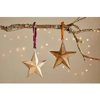 Roshani Star Baubles Set of 2 - Antique Brass, Iron alternate view