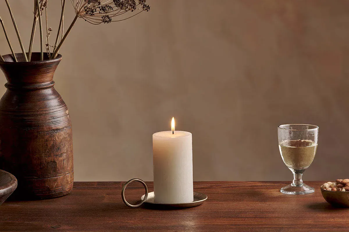 Rustic Soy Blend Small Pillar Candle - White product