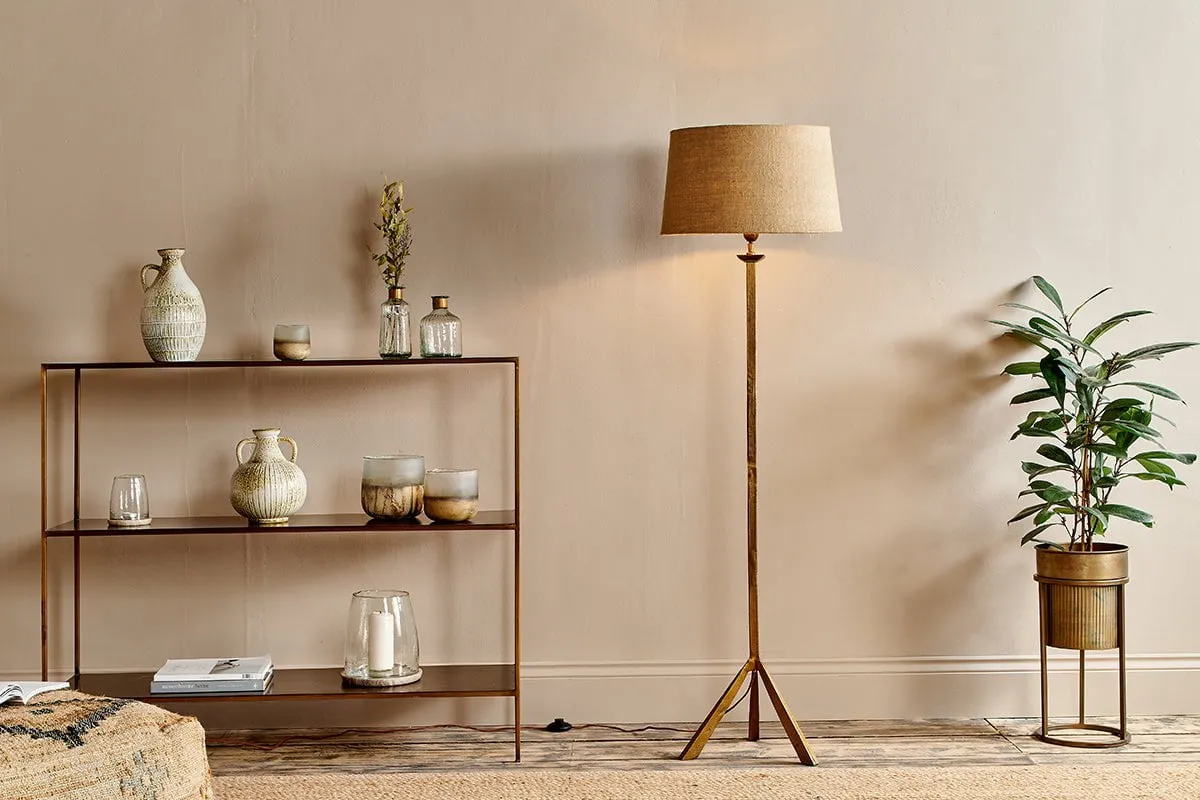 Sahhil Tripod Floor Lamp - Antique Brass, Iron image