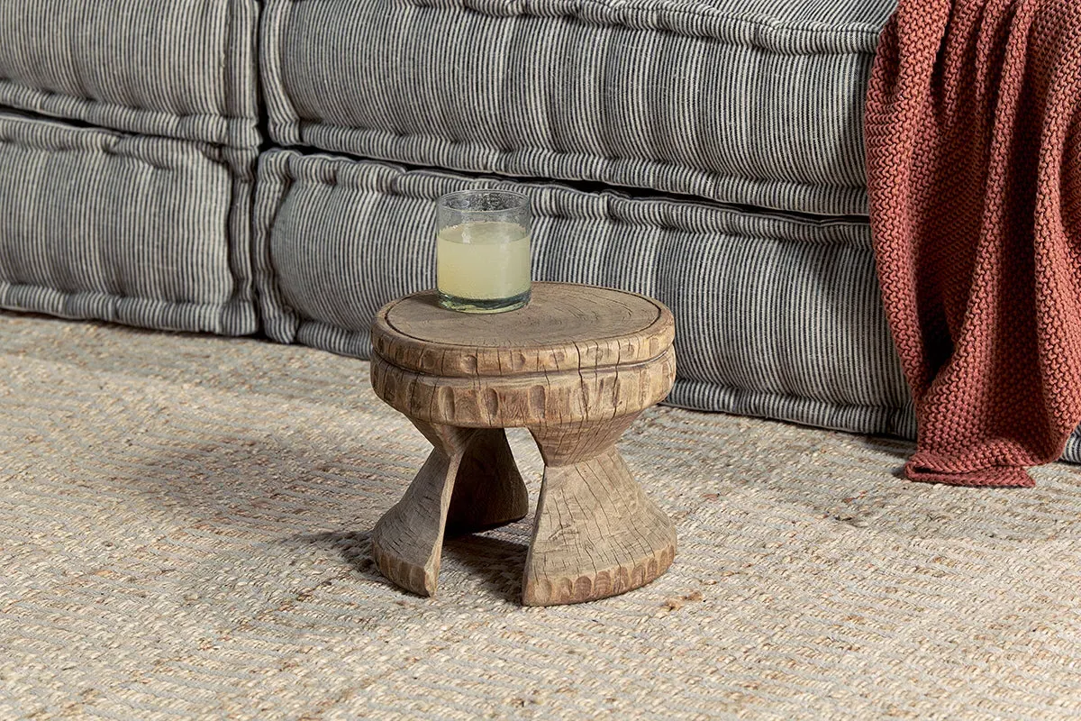Salman Wooden Dining Stool - Natural image
