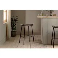 Samaira Leather Counter Stool - Dark Brown