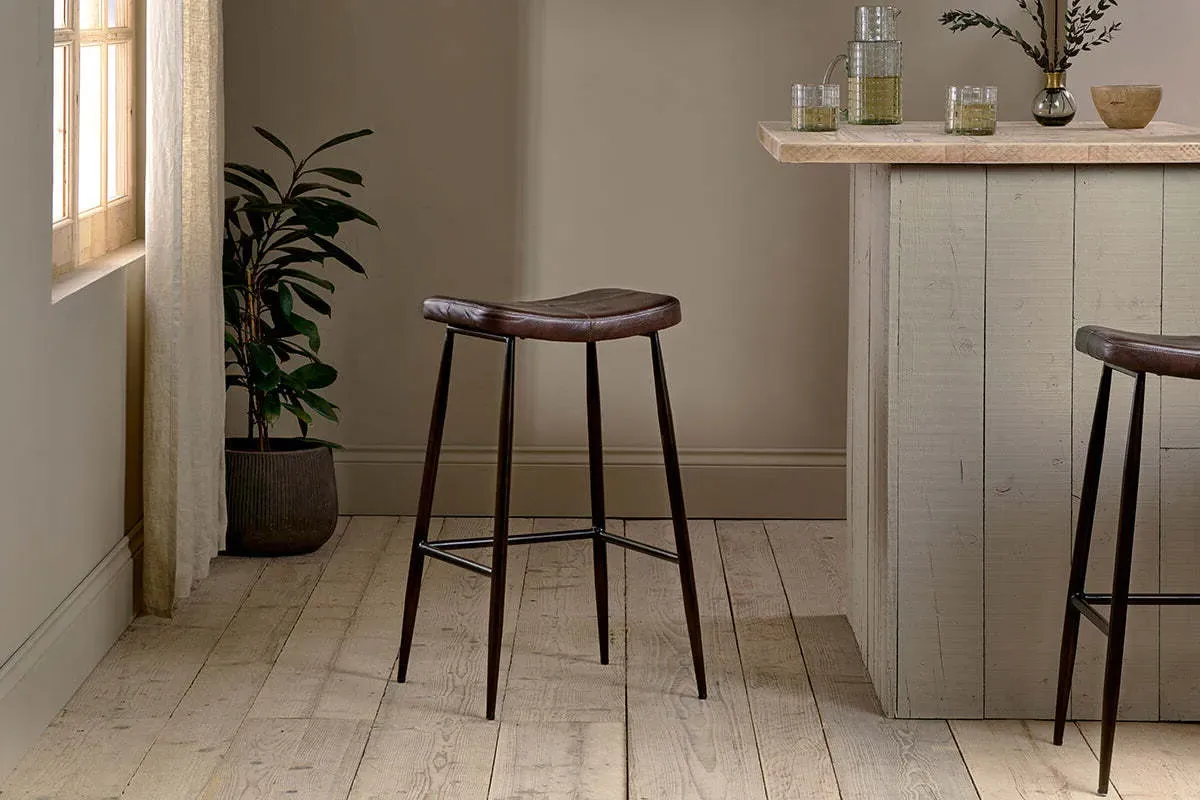 Samaira Leather Counter Stool - Chocolate Brown product
