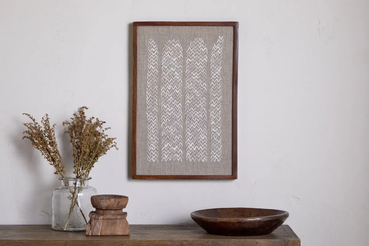Samaya Hand Stitched Wall Art - Natural image