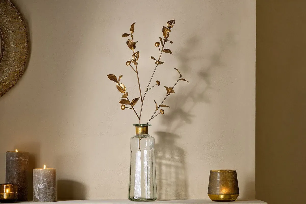 San Stem Foliage Christmas Decoration - Antique Brass