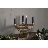 Sangala Candle Holder - Antique Brass, Metal Wire by NKUKU, alternate view