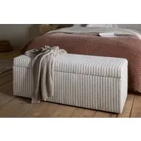 Sanja Stripe Storage Bench - Grey, Cotton & Linen alternate view