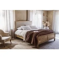 Sanja Stripe Super King Bed Frame - Natural, Cotton alternate view