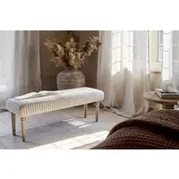 Sanja Stripe Upholstered Bench - Grey