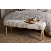 Sanja Stripe Upholstered Bench - Grey, Cotton alternate view