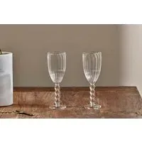Santosa Champagne Flute Set of 2 - Clear