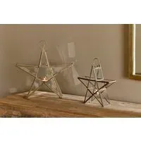 Sanwi Small Standing Star Lantern - Antique Brass
