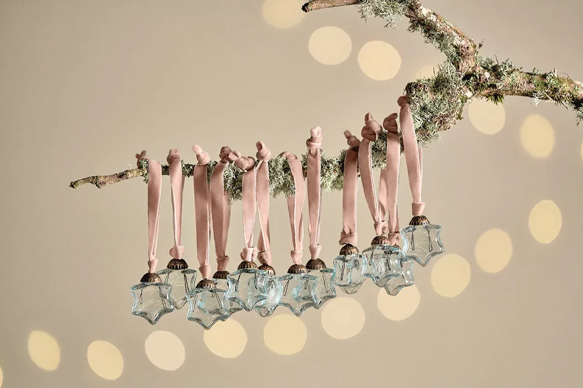 Sardi Star Baubles Set of 12 - Clear