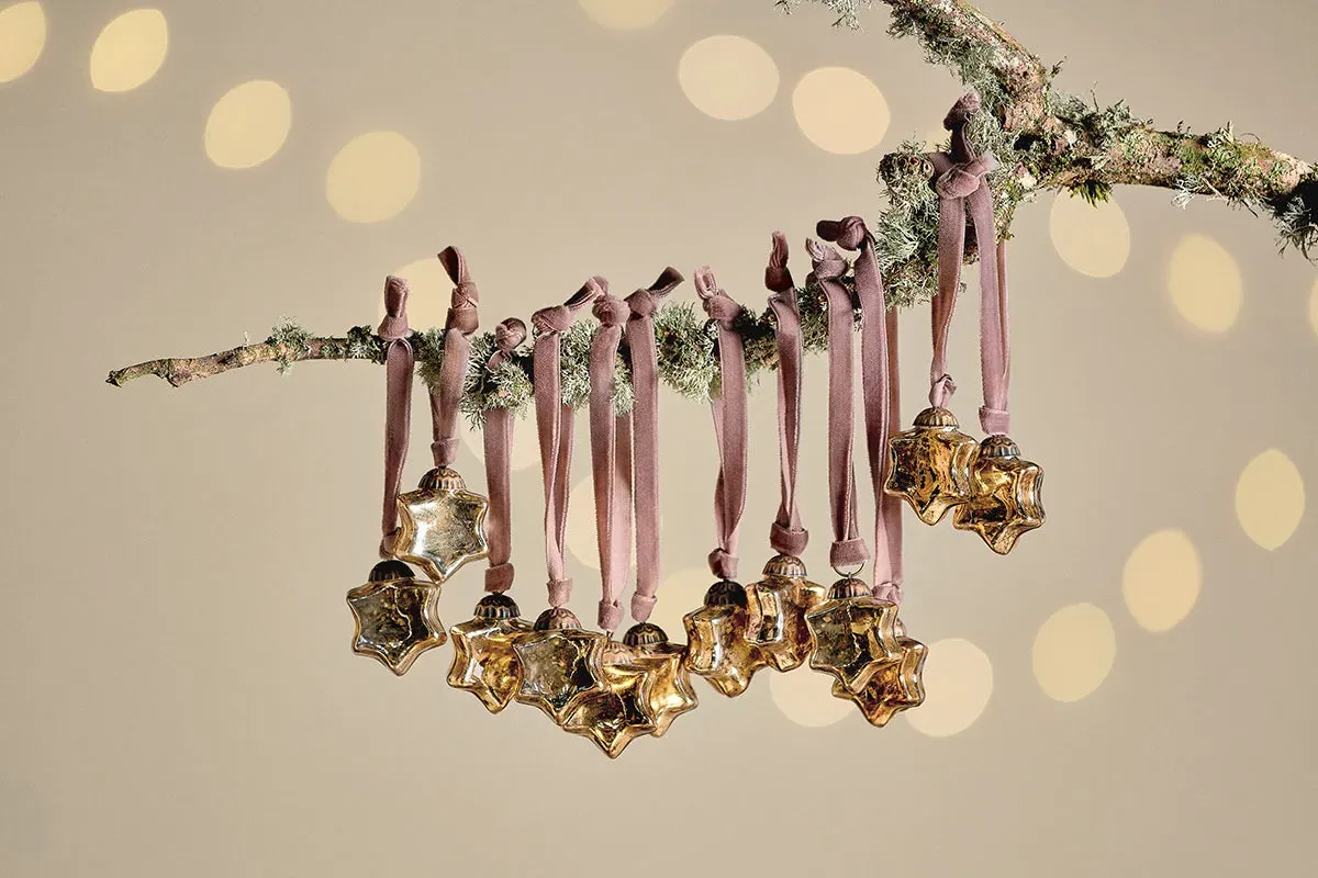 Sardi Star Baubles Set of 12 - Gold