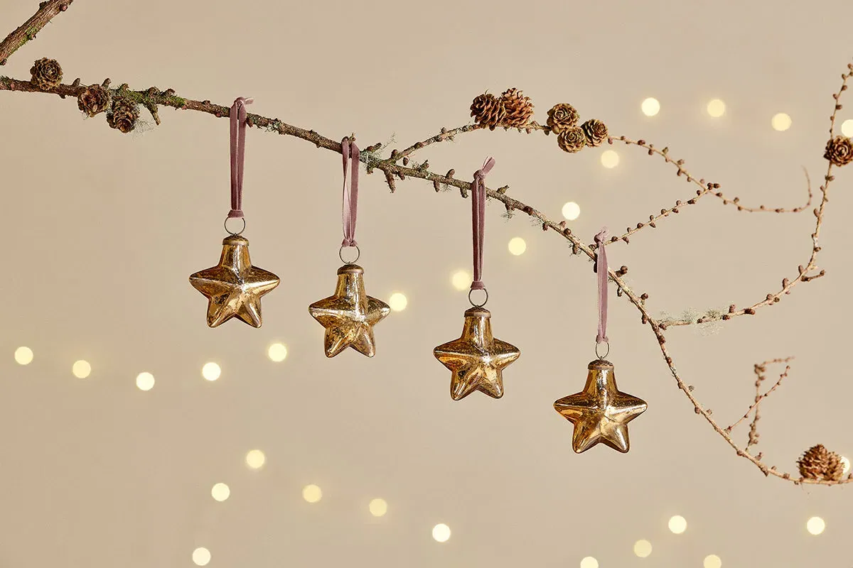 Sardi Star Baubles Set of 4 - Gold