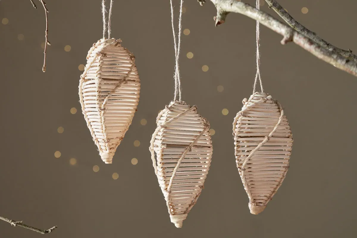 Sempala Wicker Baubles Set of 3 - Natural, Rattan by NKUKU