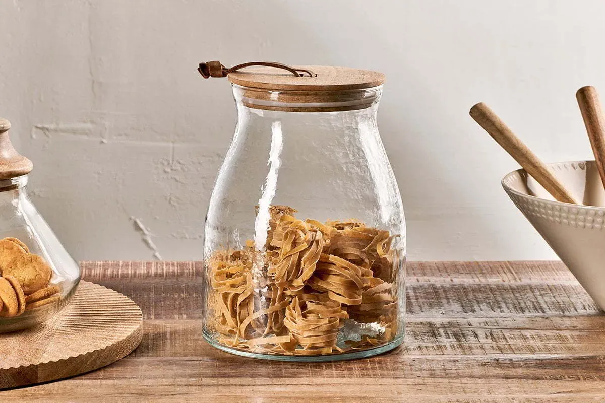 Shaan Storage Jar with Lid - Clear, Recycled Glass product