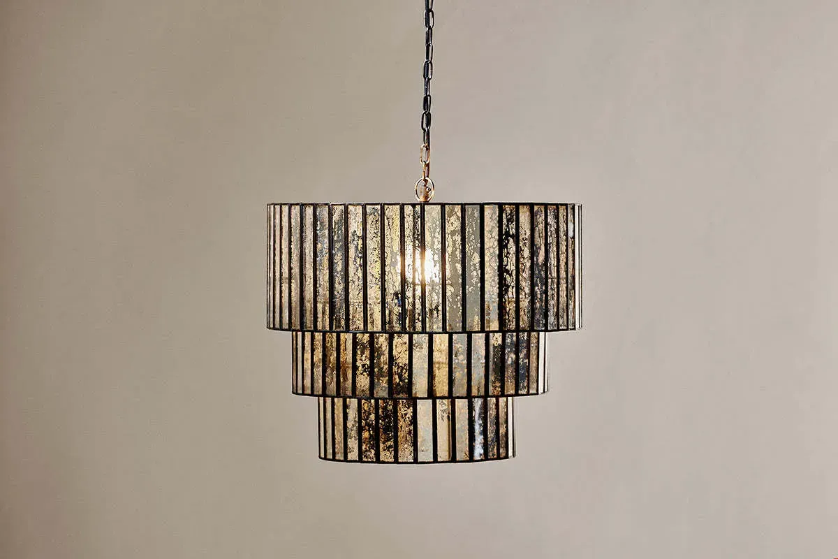 Shanaya Mottled Glass Chandelier - Antique Bronze product