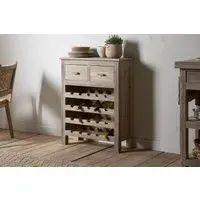 Shanthi Reclaimed Wood Wine Rack with Storage - Natural