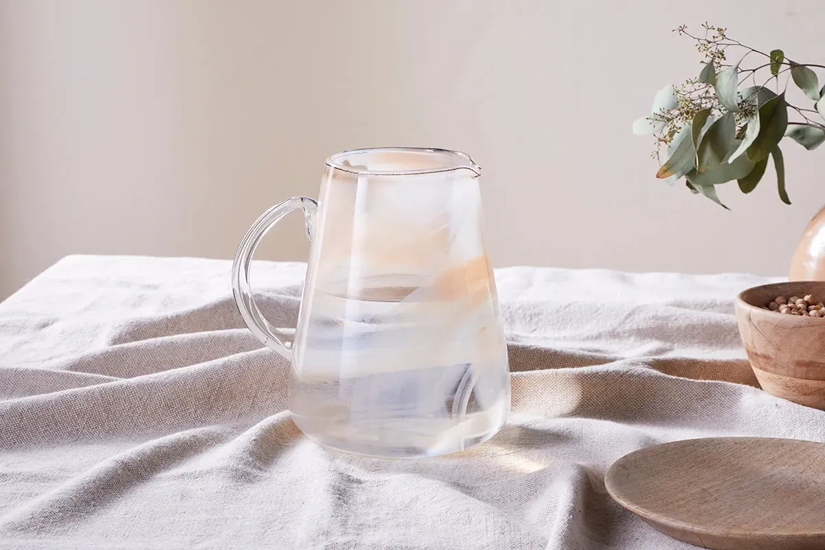 Shirali Marble Swirl Jug - Apricot image