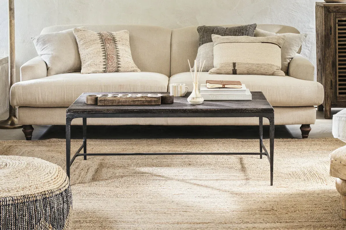 Sita Reclaimed Wood & Iron Coffee Table - Chocolate Brown product