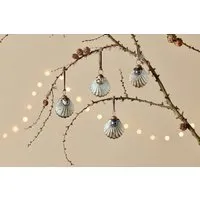 Sohni Shell Christmas Baubles Set of 4 - Gold, Cream alternate view