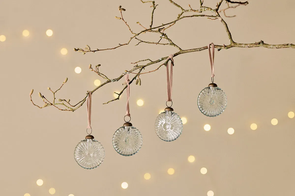 nkuku-sundara-baubles-set-of-4-christmas-decorations-clear image