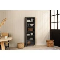 Takua Narrow Storage Cabinet - Dark Grey, Iron alternate view