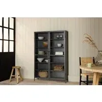 Takua Wide Iron Cabinet - Dark Grey