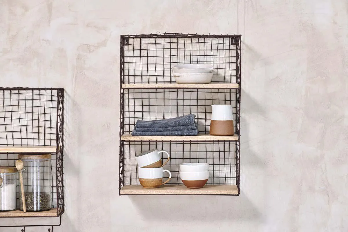 Tamba Wall Hung Shelf - Rust, Mango Wood