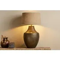 Tanda Etched Large Table Lamp - Antique Brass