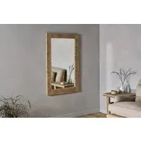 Tannir Carved Mirror - Natural, Mango Wood
