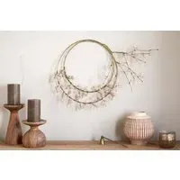 Tanu Layered Beaded Wreath - Natural, Mango Wood