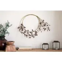 Tanu Layered Beaded Wreath - Ruby, Mango Wood