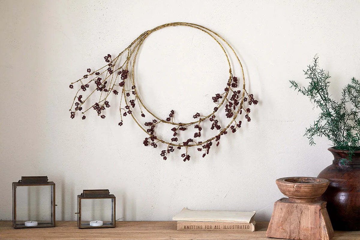 Tanu Layered Beaded Wreath - Ruby, Mango Wood
