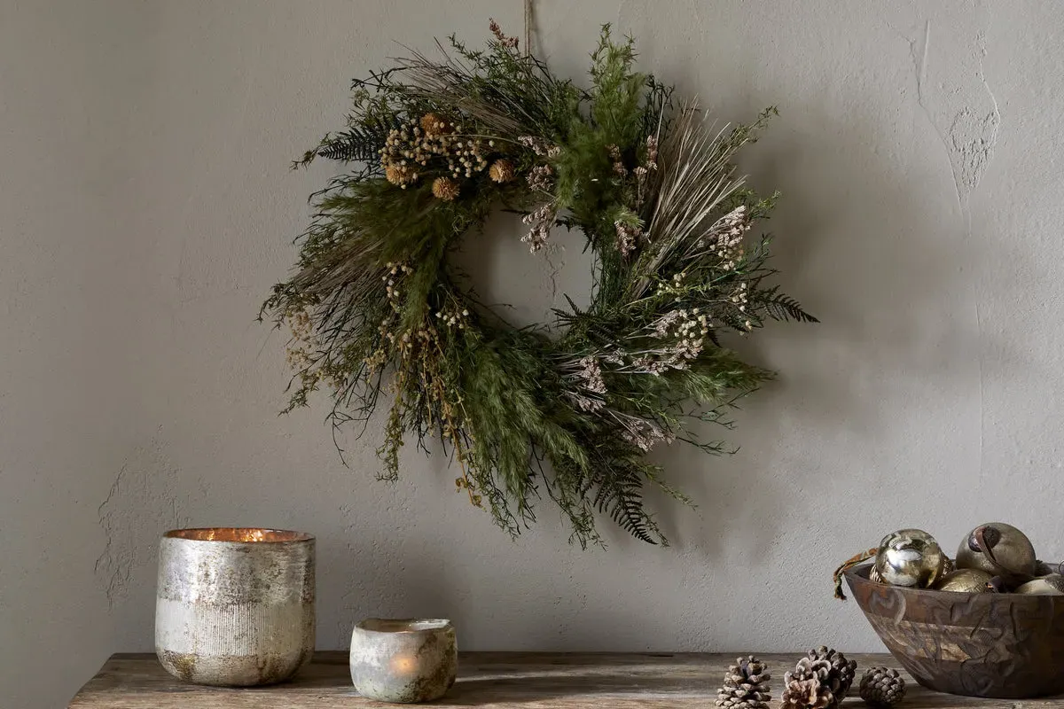 Taraji Natural & Moss Christmas Wreath by NKUKU