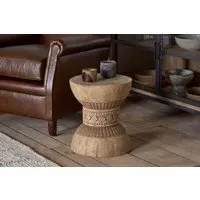 Taru Carved Side Table - Natural