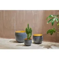 Tembesi Small Etched Planter - Black, Aluminium