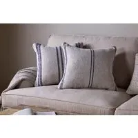 Tendali Thin Stripe Cushion Cover - Navy, Linen