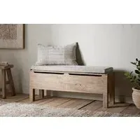 Teni Storage Bench with Cushion - Natural, Reclaimed Wood