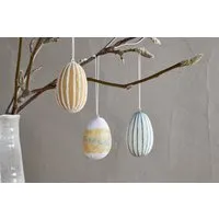 Terra Hand Painted Recycled Cotton Paper Hanging Egg Set of 3 alternate view