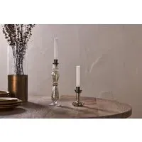 Tharad Small Candle Holder - Smoke, Recycled Glass