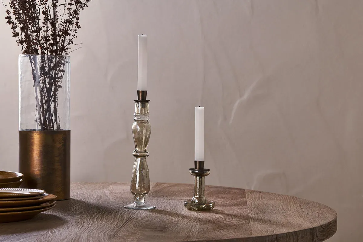 Tharad Small Candle Holder - Smoke, Recycled Glass image