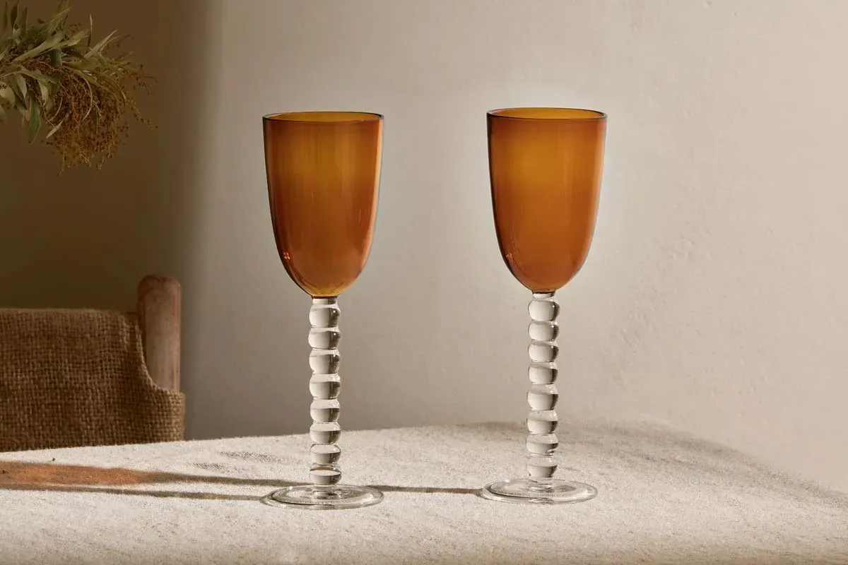 Thimma Wine Glass Set of 2 - Amber image