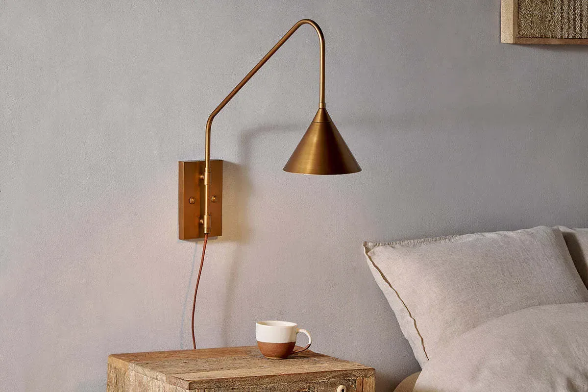 Thottam Swing Arm Wall Lamp - Antique Brass product