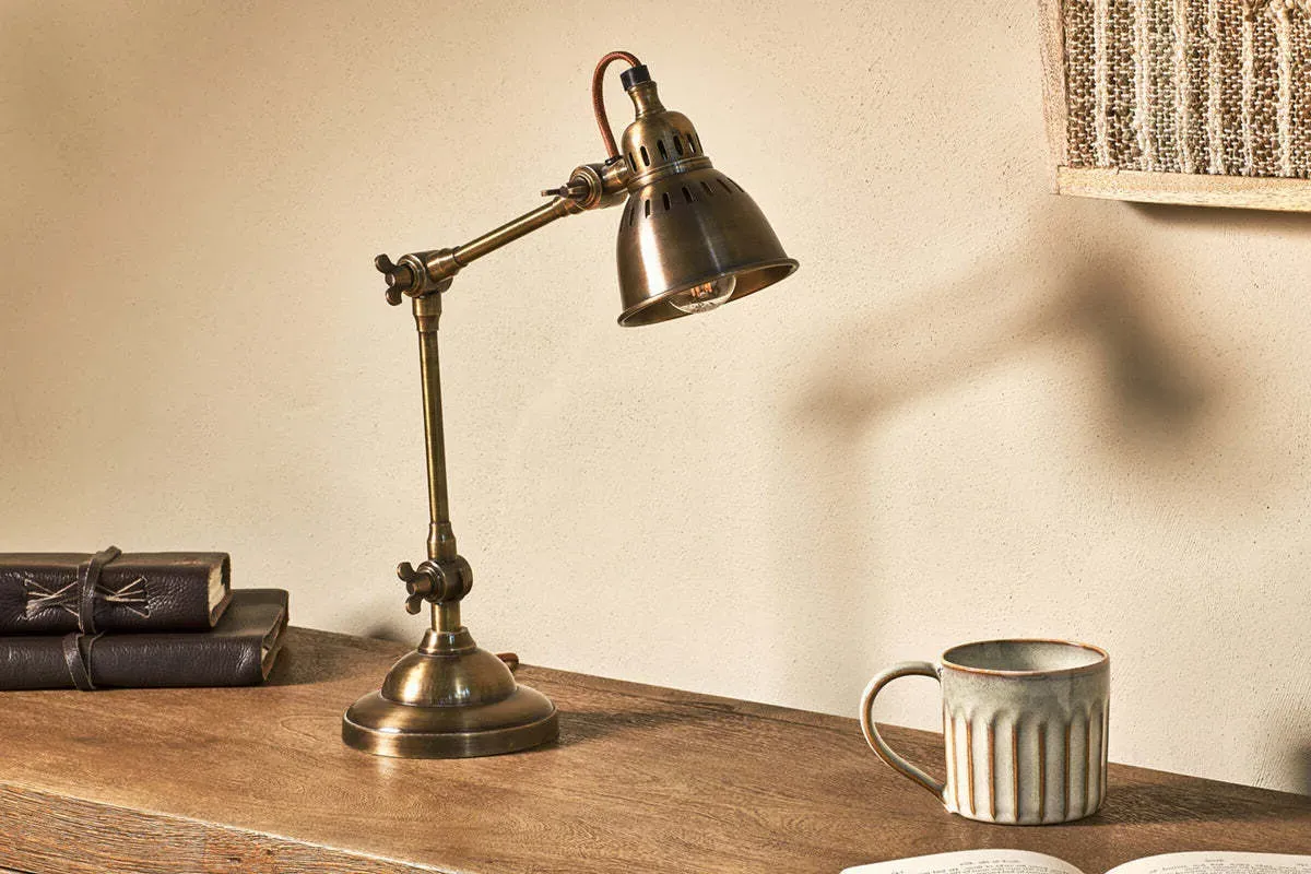 Tubu Adjustable Desk Lamp - Antique Brass product