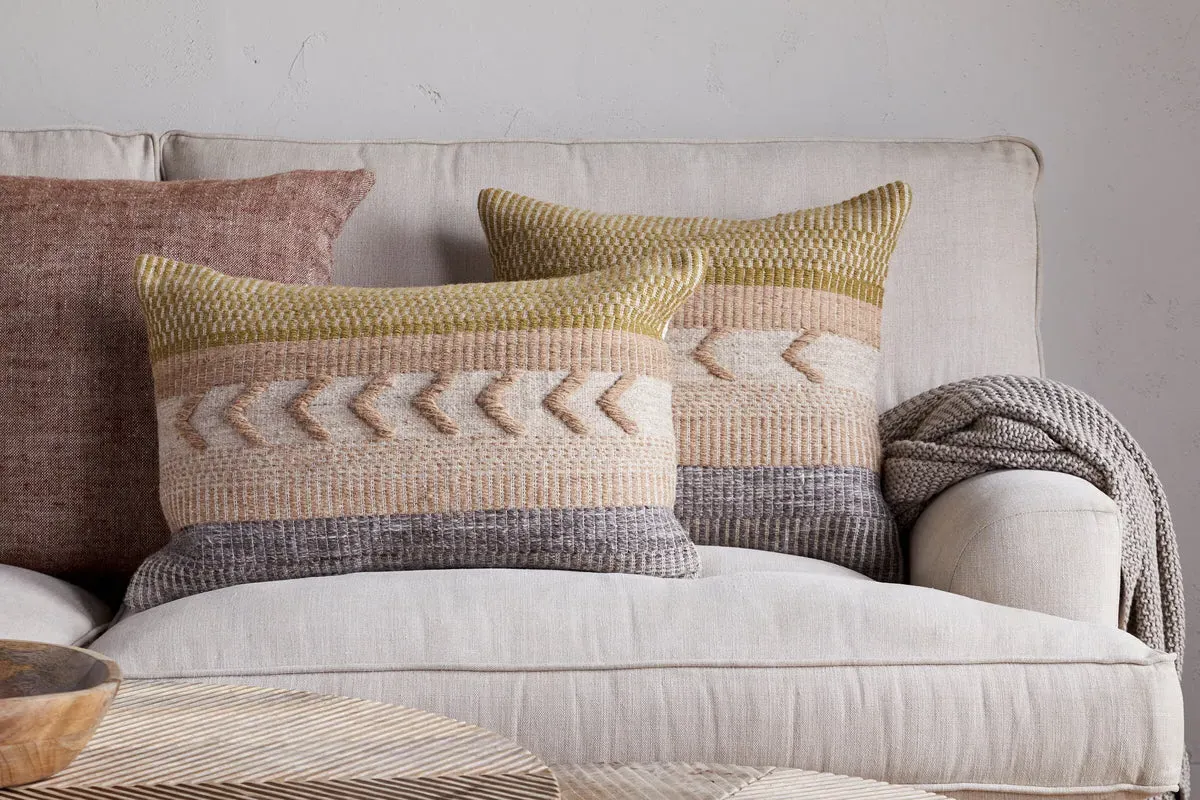 Tuleeka Square Cushion Cover - Ochre, Wool