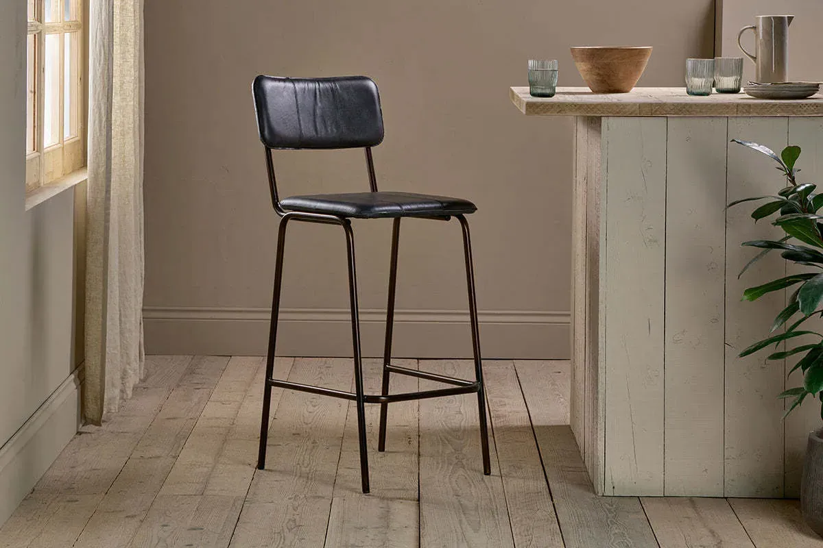Ukari Counter Chair - Aged Black, Buffalo Leather product