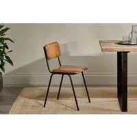 Ukari Leather Dining Chair - Aged Tan