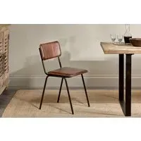 Ukari Leather Dining Chair - Chocolate Brown