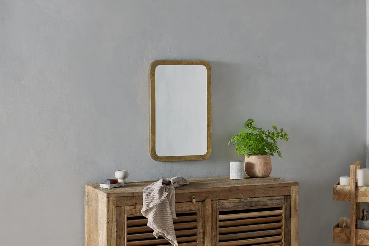 Ungura Small Round Mirror - Antique Brass image